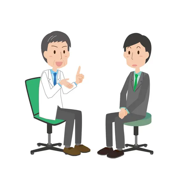 Image Illustration Male Office Worker Receiving Interview — Stock Vector