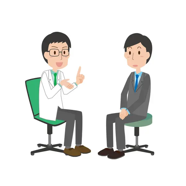 Illustration Male Office Worker Receiving Interview — Stock Vector