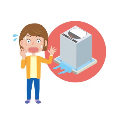 Çamaşır makinesinden sızan su bir kadını şaşırttı.