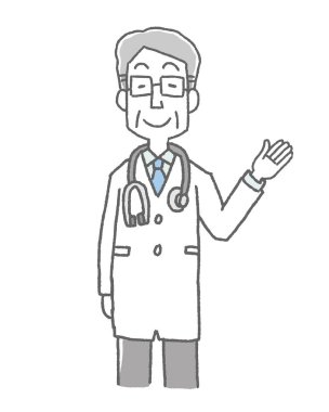 Beyaz önlüklü bir erkek doktor açıklama yapıyor.