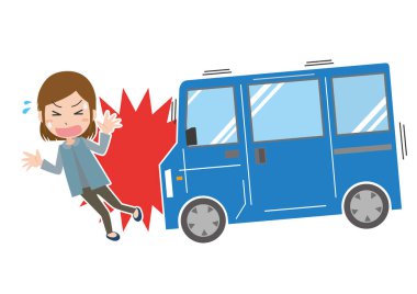 Çarpışmadan muzdarip genç bir kadın.