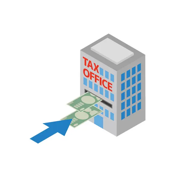 Impuestos Edificio Oficinas Imagen Ilustración — Vector de stock