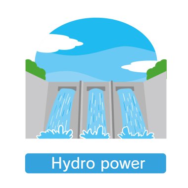 Bir hidroelektrik santrali çizimi