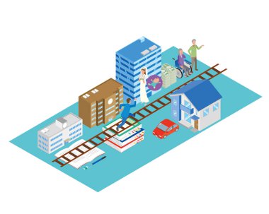 Hayatın raylarında gitmenin görüntüsü