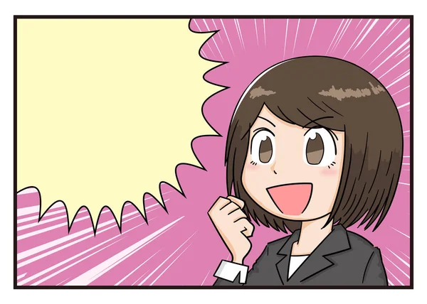 Çizgi film stili yeni kadın çok çalışıyor.