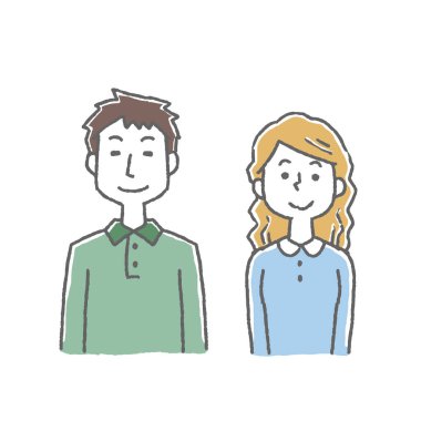 Gülümseyen adam ve kadın çift