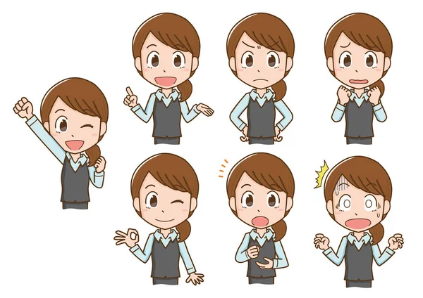 stock vector Illustration set of various expressions of women