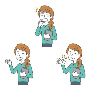 Genç kadın poz seti