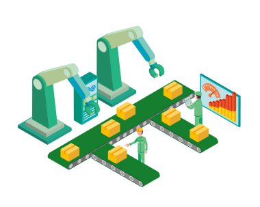 Nakliye işi yapan bir taşıma hattının resim çizimi