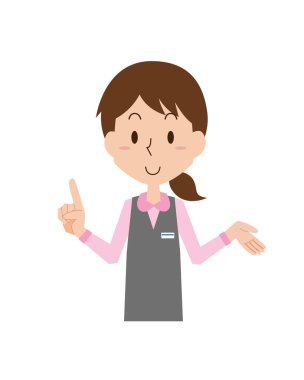 Resepsiyondaki bir kadın açıklama ve rehberlik yapıyor.