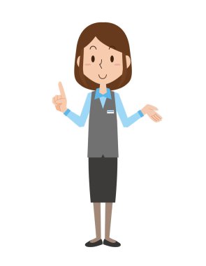 Açıklamayı açıklayan kadın ofis çalışanı tasviri