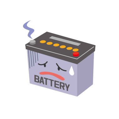 Zayıf bir araba aküsünün resim çizimi