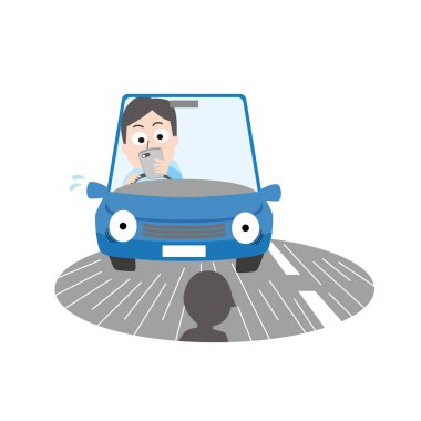 Araba kullanırken başka yere bakan bir adam.