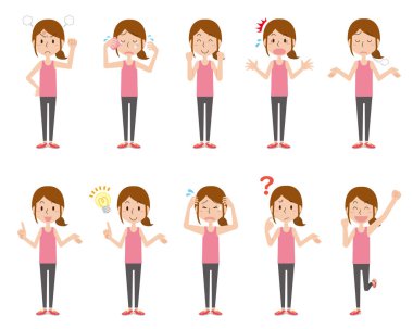 Etkin kadın yüz ifadesi örnekleme seti