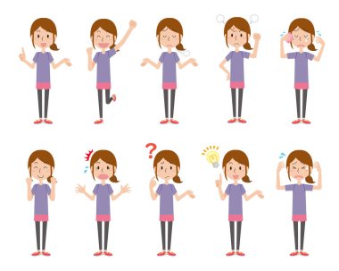 Etkin kadın yüz pozlarını görüntüle