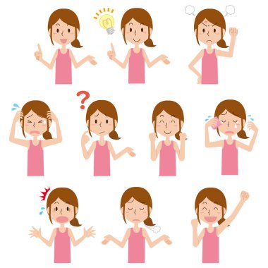 Etkin kadın yüz ifadesi örnekleme seti