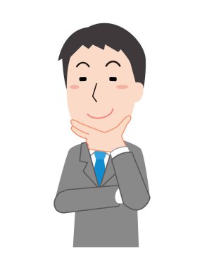 Beklenti içinde mutlu görünen bir adam.