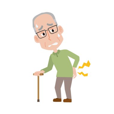 Yaşlı adam sırt ağrısı acı