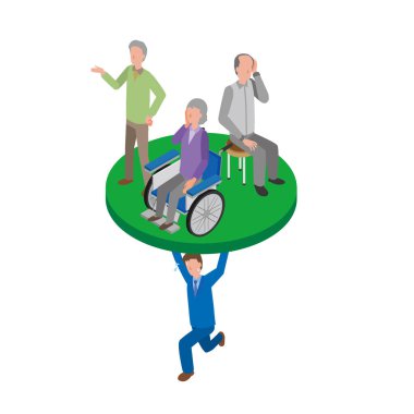 Yaşlıları destekleyen gençler