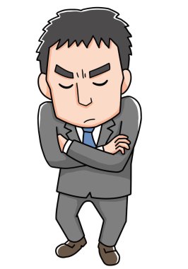 Kollarını kavuşturup düşünen bir adam