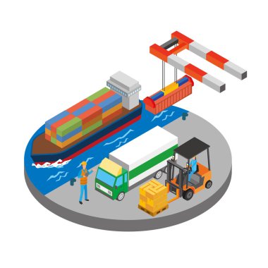 Liman lojistik endüstrisinin resim çizimi