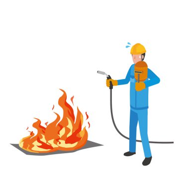 Kaynak ateşi olan sabırsız bir adam.