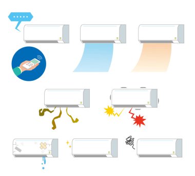 Klima arızası illüstrasyon seti