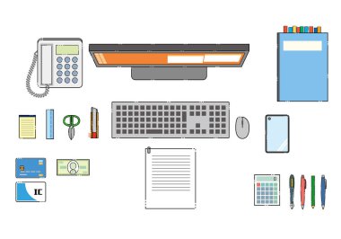 Kırtasiye ofis masasında