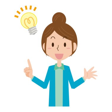 Yanıp sönen çörek saçlı kadın.