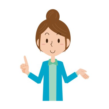 Bun saçlı bir kadın açıklama yapıyor.