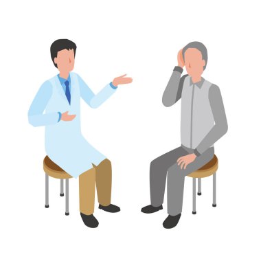 Yaşlı bir adam olduğunu açıklayan bir erkek doktor danışmanlık alıyor.