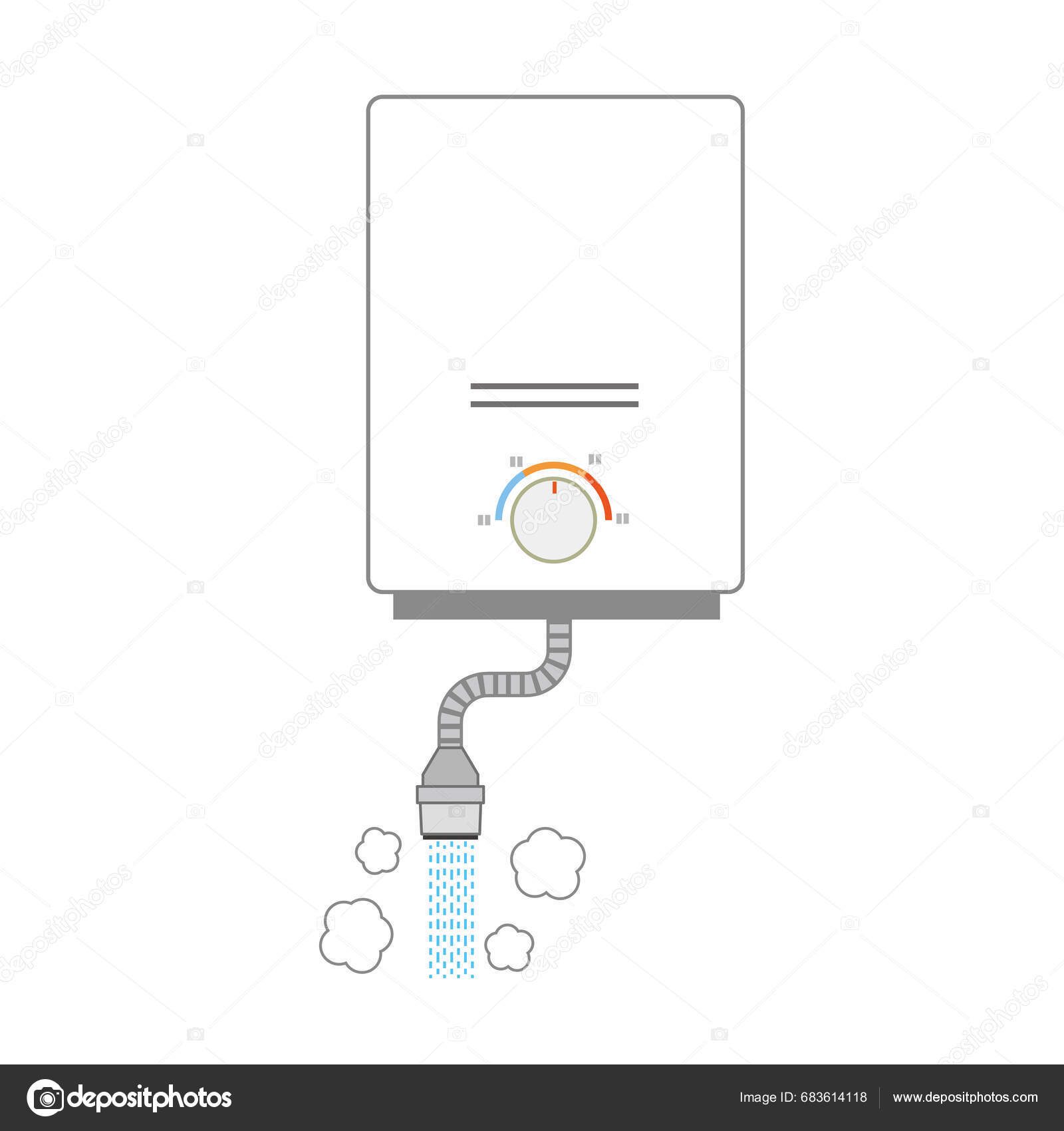 Illustration Gas Water Heater Produces Hot Water Stock Vector By illustration-gas-water-heater-produces-hot-water-stock-vector-by