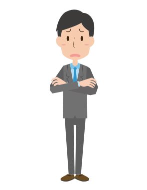 Erkek ofis çalışanı kollarını kavuşturuyor.