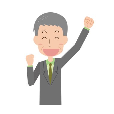 Orta yaşlı erkek ofis çalışanı yumruk pompası yapıyor.