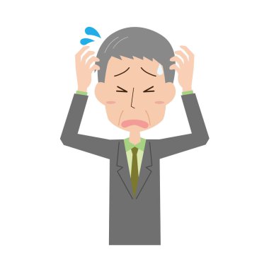 Orta yaşlı erkek ofis çalışanı zor durumda.