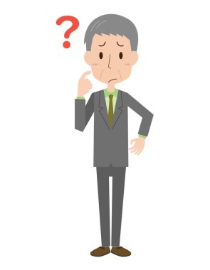 Şüpheleri olan orta yaşlı bir ofis çalışanı.