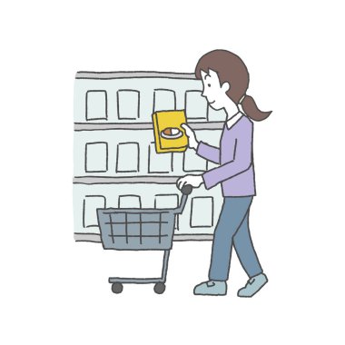 bir süpermarkette alışveriş kadın