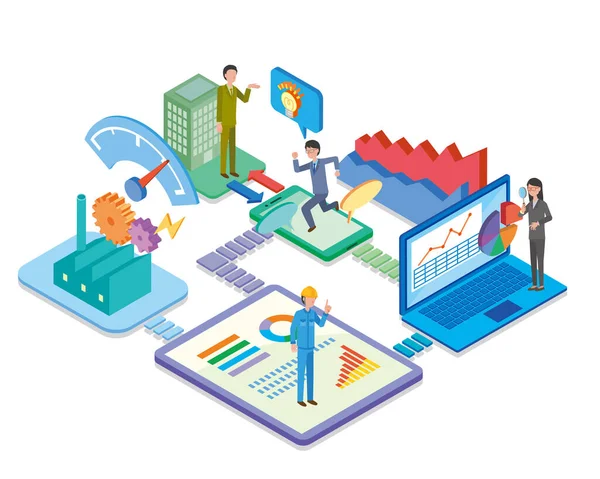 Fabrika verimliliğini dijital olarak arttıran düz tasarımın resmi