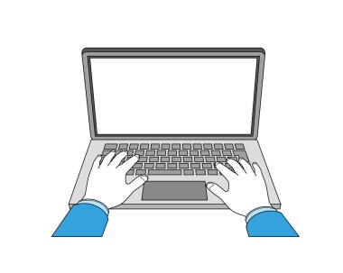 Dizüstü bilgisayar kullanan bir elin görüntüsü