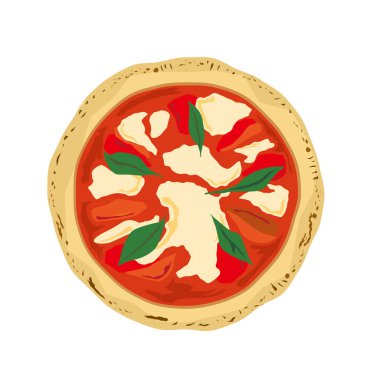 Domates ve peynirli pizza margherita resmi.