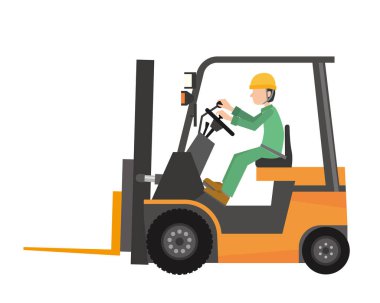 Illustration of an orange reach forklift clipart