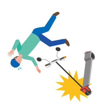 Adamın biri kickboard 'a düşüyor.