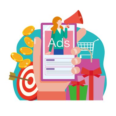 İnternet reklam resmi illüstrasyonu