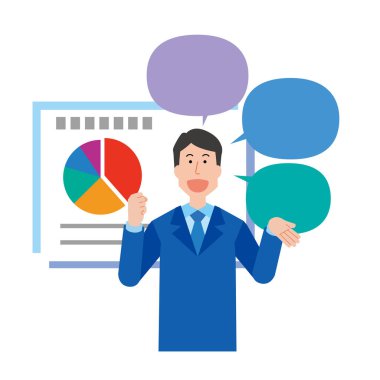 Sunum yapan bir adamın tasviri