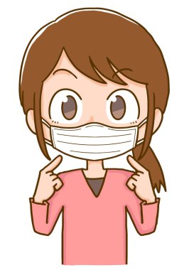 bir maske giymiş bir kadın resmi