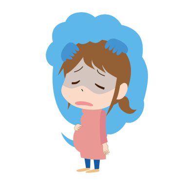 Endişeli hamile bir kadın