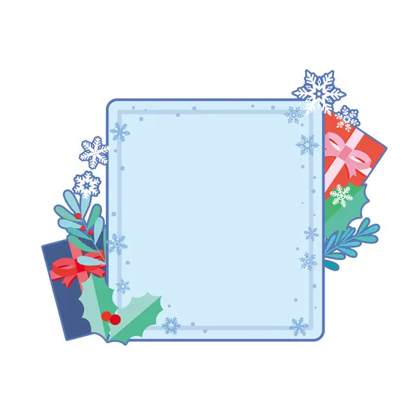 Kış dekoratif çerçevesinin tasviri