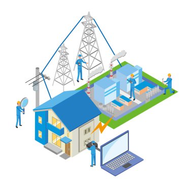 Elektrik santralinden eve elektrik akımı