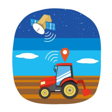 Kendi kendine giden bir traktörün tasviri