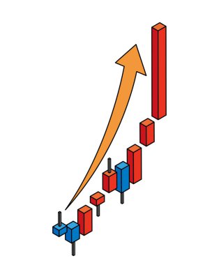 Artan hisse senedi fiyatlarının izole bir çizimi